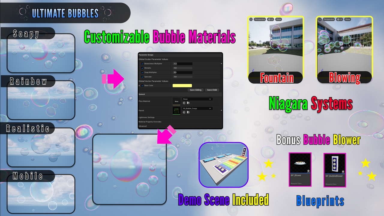 UE特效资产-Ultimate Bubbles终极泡泡水泡特效