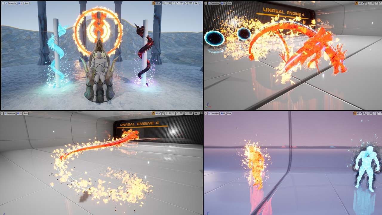 UE特效资产-Dragon Abilities-中国龙技能魔法特效