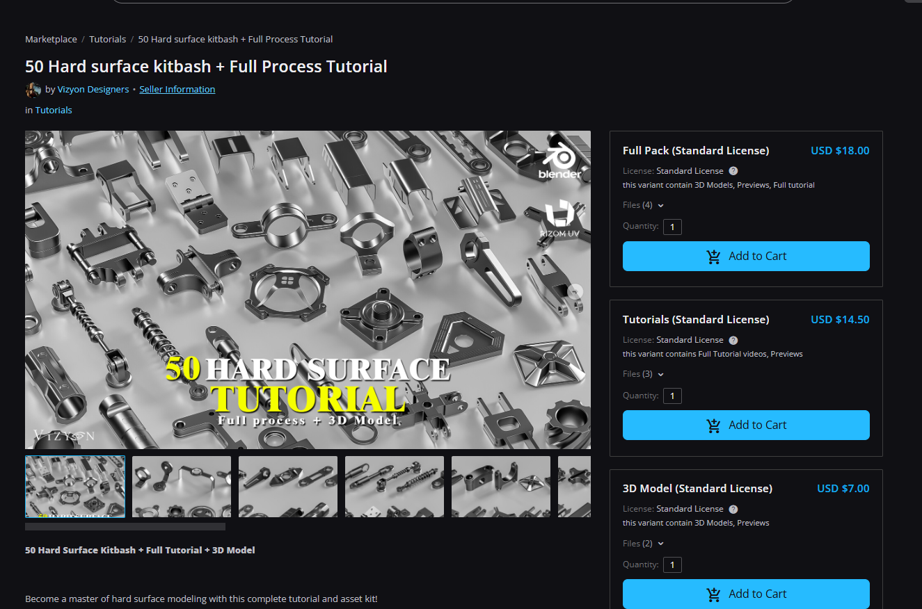 Artstation – 50 Hard Surface Kitbash + Full Process Tutorial by Vizyon Designers