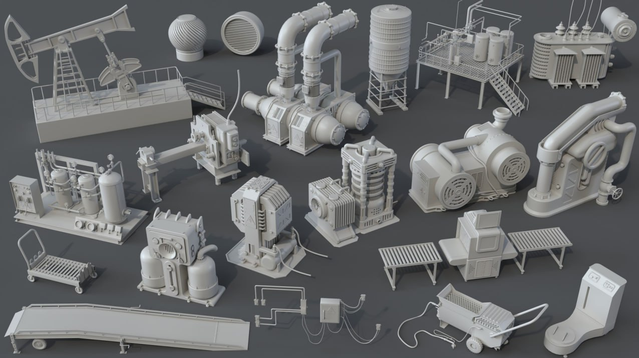 blender工厂模型
