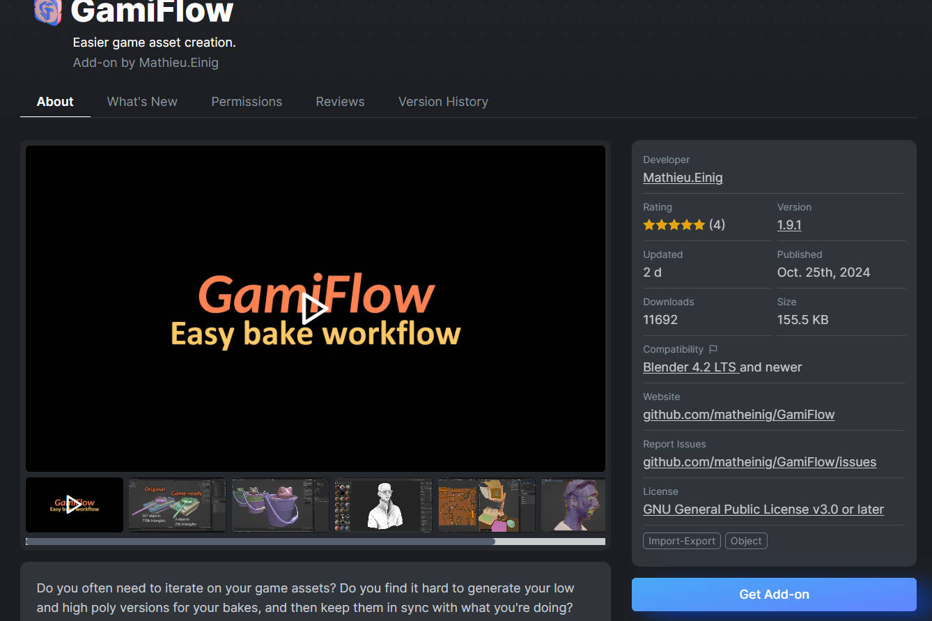 GamiFlow丨blender烘焙插件