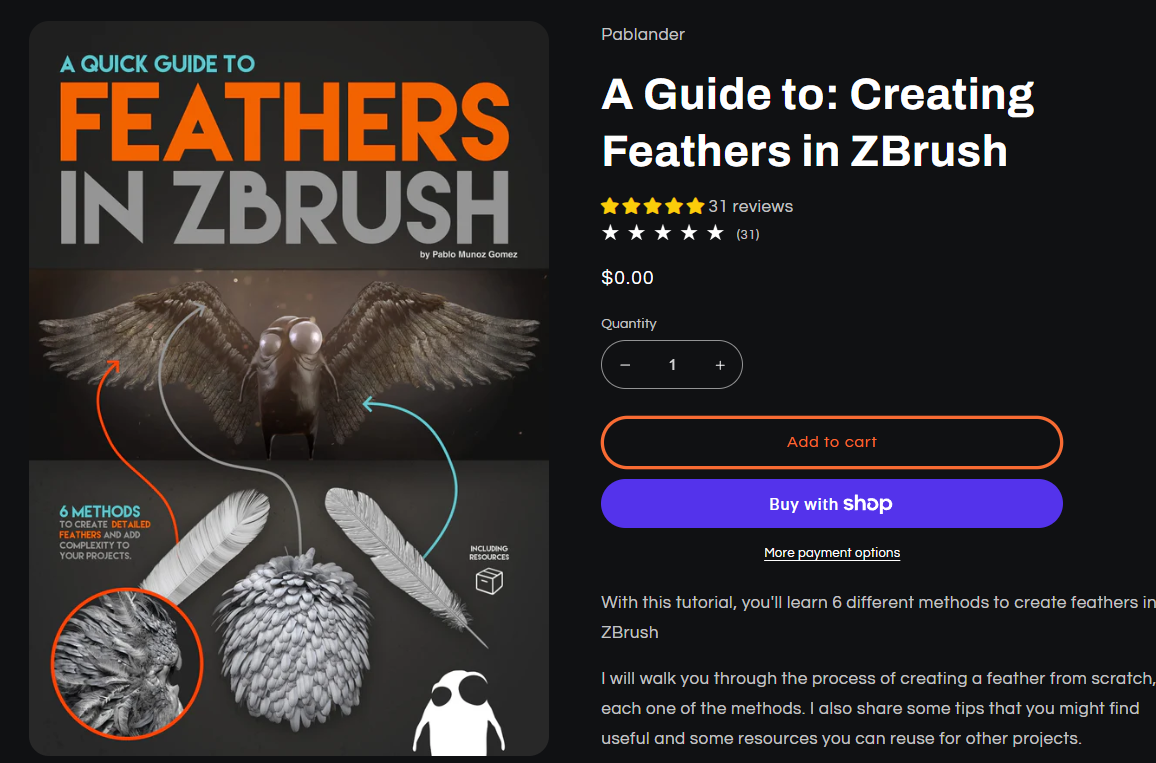 eBook – Creating feathers with ZBrush