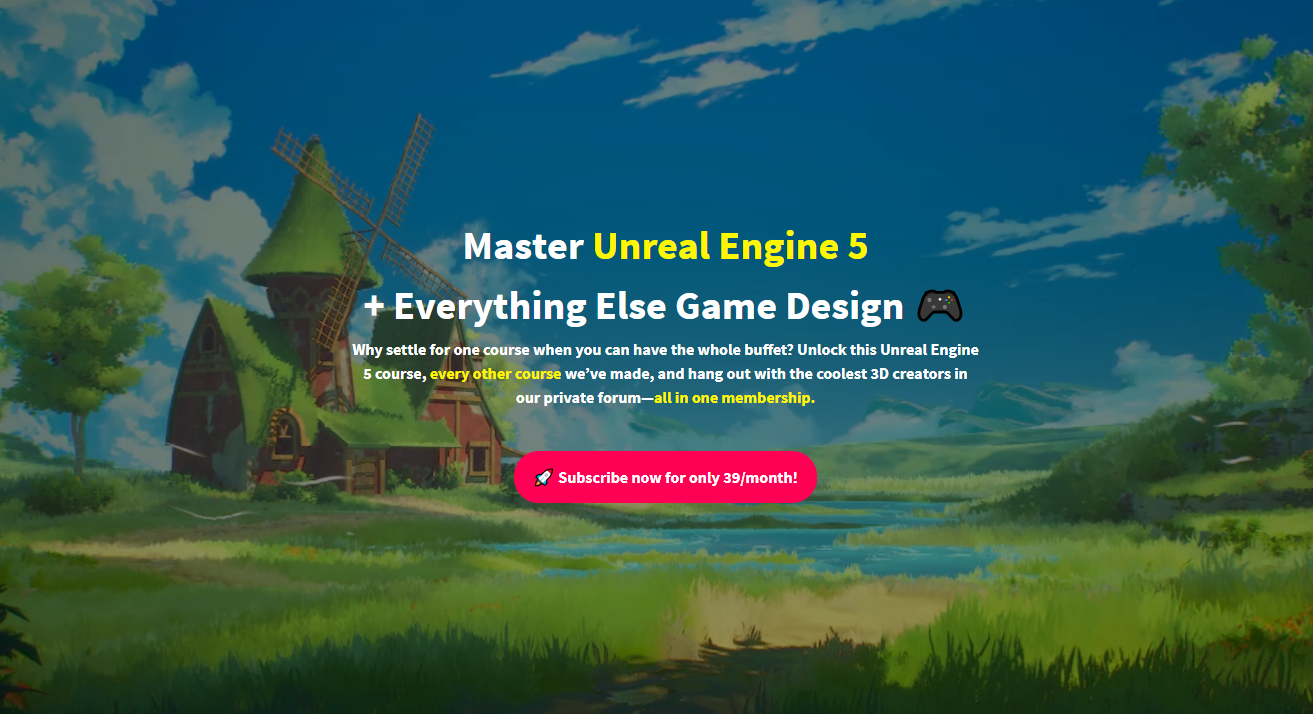Master Unreal Engine 5 + Everything Else Game Design(吉卜力风格场景)
